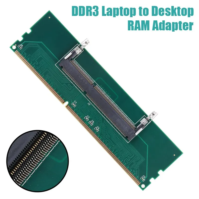 DDR3 Laptop SODIMM to Desktop DIMM RAM Adapter Expansion Card PC Memory Connector Card 204-Pin Interface Mayitr
