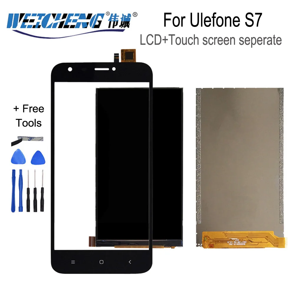 Черный для Ulefone S7 ЖК дисплей + дигитайзер сенсорного экрана запасные части
