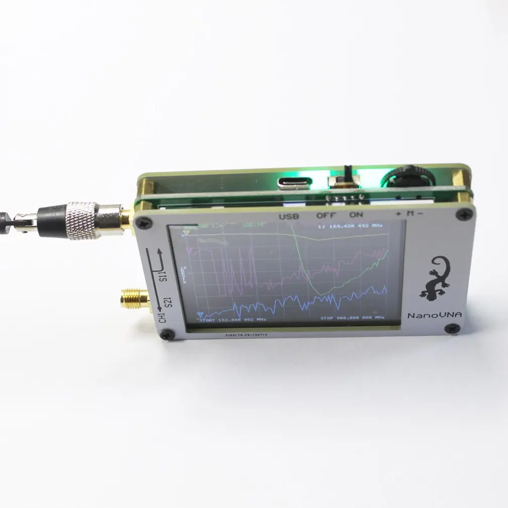 Маленький и портативный Векторный анализатор цепей нановны 50 кГц-900 МГц HF антенна УКВ, СКВ-анализатор со встроенной батареей