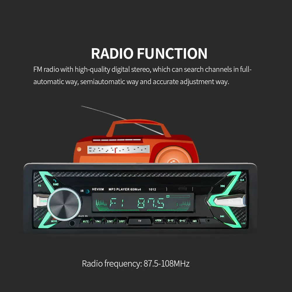 12 В автомобильный аудио для стерео-Радио автомобильной Bluetooth V3.0 в тире 1 Din FM Aux вход приемник SD USB MP3 MMC WMA автомобильное радио Playe