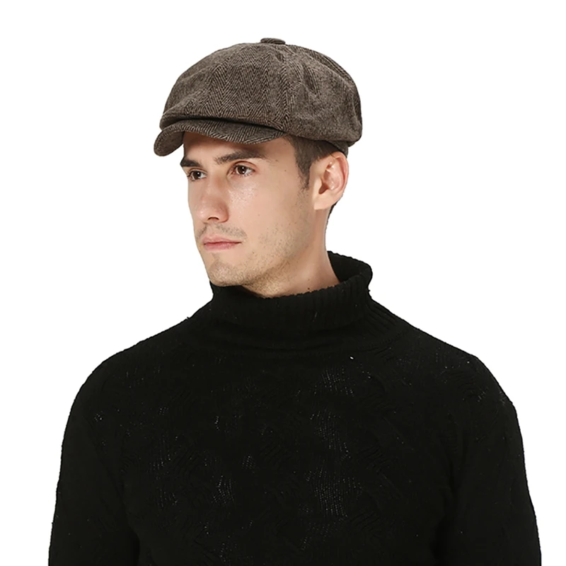 Берет Гольф Кепка для мужчин Регулируемая Ретро британский стиль УФ Защита встроенный хлопок лен Sweatband шляпа Головной убор одежда для бега