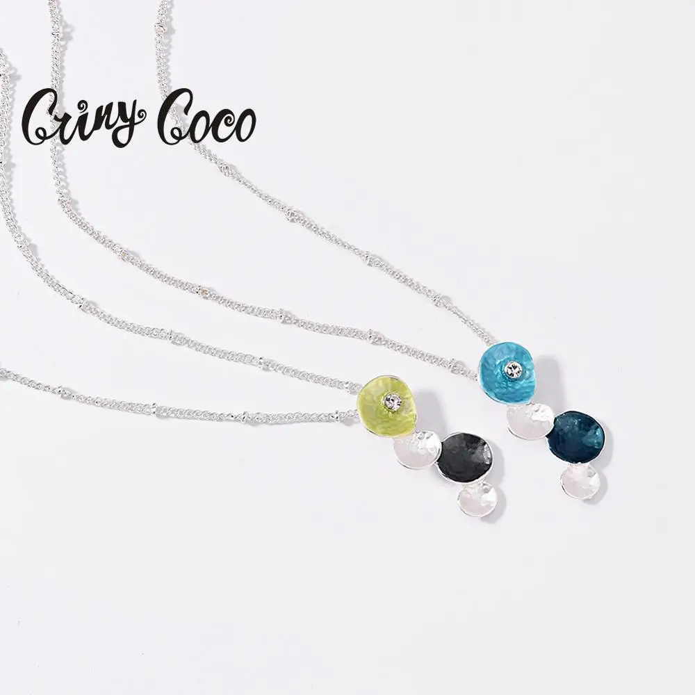 Женское ожерелье с подвеской Cring Coco колье серебряного цвета геометрическим