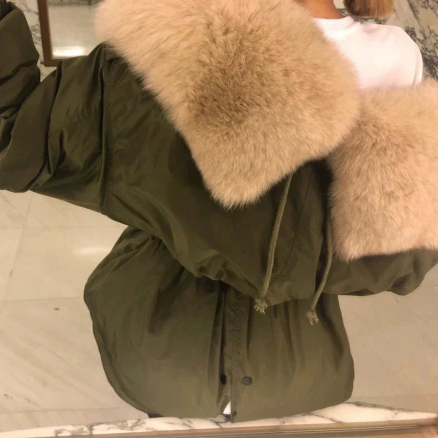 Goedkoop Hoge Taille Winter Bont Collor Down Jas Vrouwen Thicken Warm Plus Size Parka Jassen Jassen Vrouwelijke Koreaanse Slim Donsjack bovenkleding