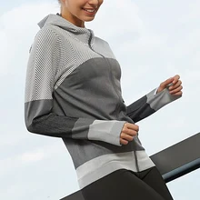 Женские студенческие плотные спортивные куртки для йоги и бега, спортивные костюмы на молнии для фитнеса, одежда с длинными рукавами, тренировочная спортивная одежда