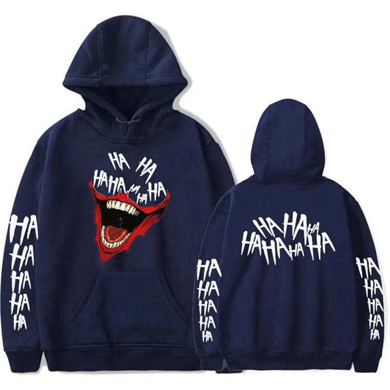 

Joker Print Mens Autumn Designer Hoodies Solid Color Long Sleeve Pullover Fashion Couple Clothing Movies Casual Apparel