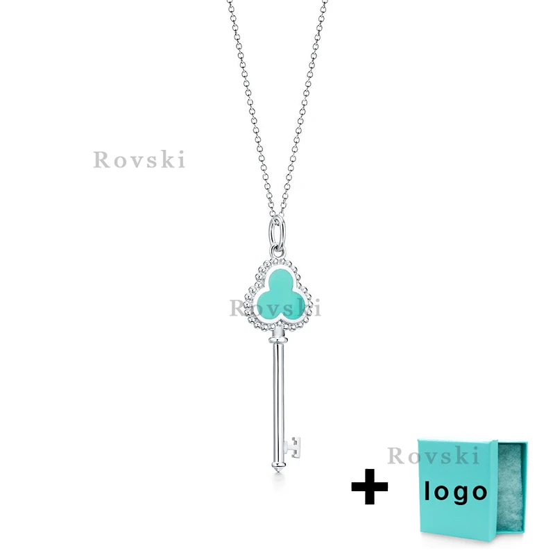 

XL TFX TTFF Rllen Sterling Silver Blue Necklace Is Suitable for Women To Attend Party Jewelry Wholesale Free Delivery.