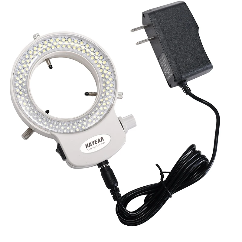 Bysameyee Microscope Ring Light with Adjustable 144 LED Illuminator for Stereo Microscope Camera Microscope Light White 