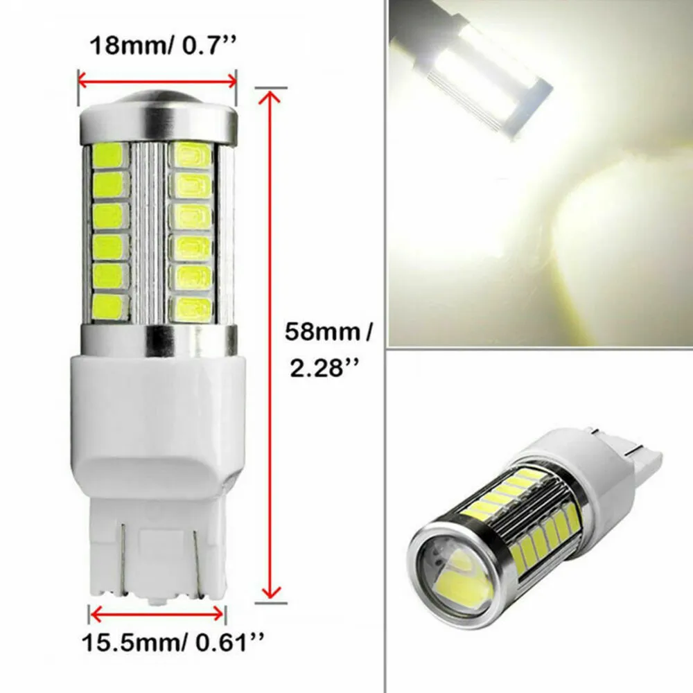 2x T20 W21/5W 7443 5630 33SMD 360 Degree DUAL FILAMENT LED DRL SIDELIGHT SUPER WHITE BULBS Signal Lamp Headlight LED Strip