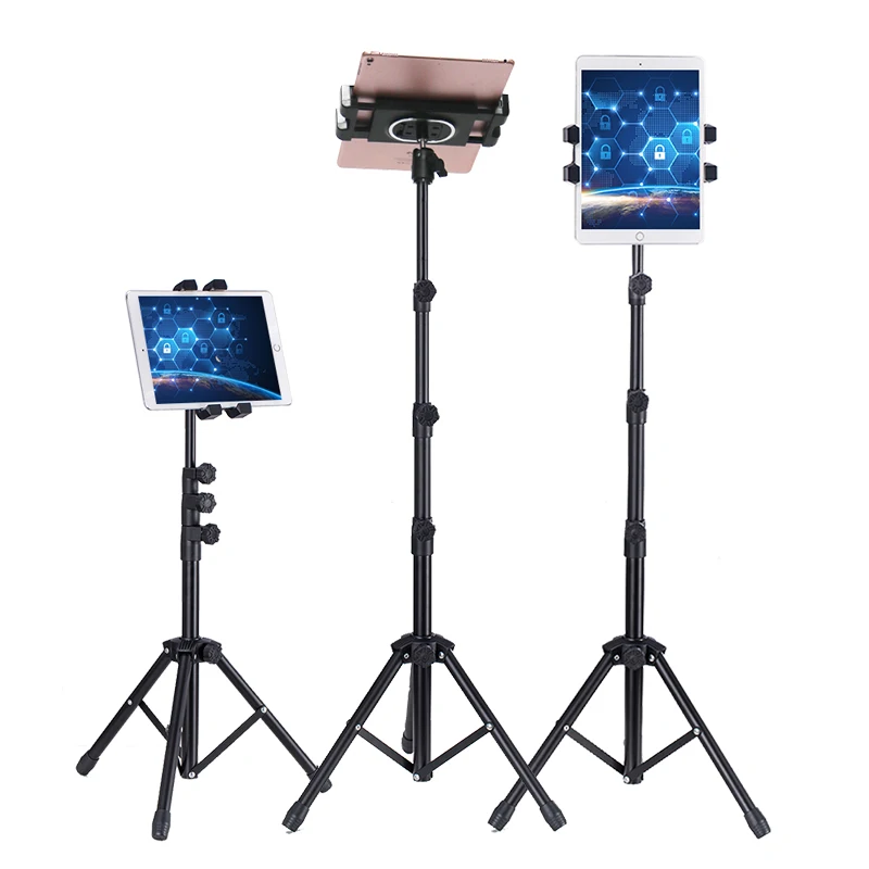 Tablet-Holder Tripod-Stand Mount Support Adjustable For iPad Phone 5-12.9inch Air-Pro
