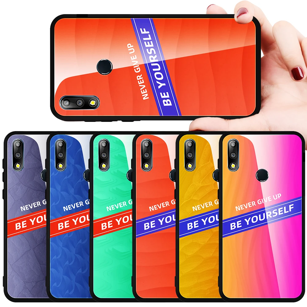 

Fashion Cool Phone Case For Asus Zenfone Max Pro M2 ZB633KL ZB631KL M1 ZB601KL ZB602K Gradient Tempered Glass Capa Fundas Coque