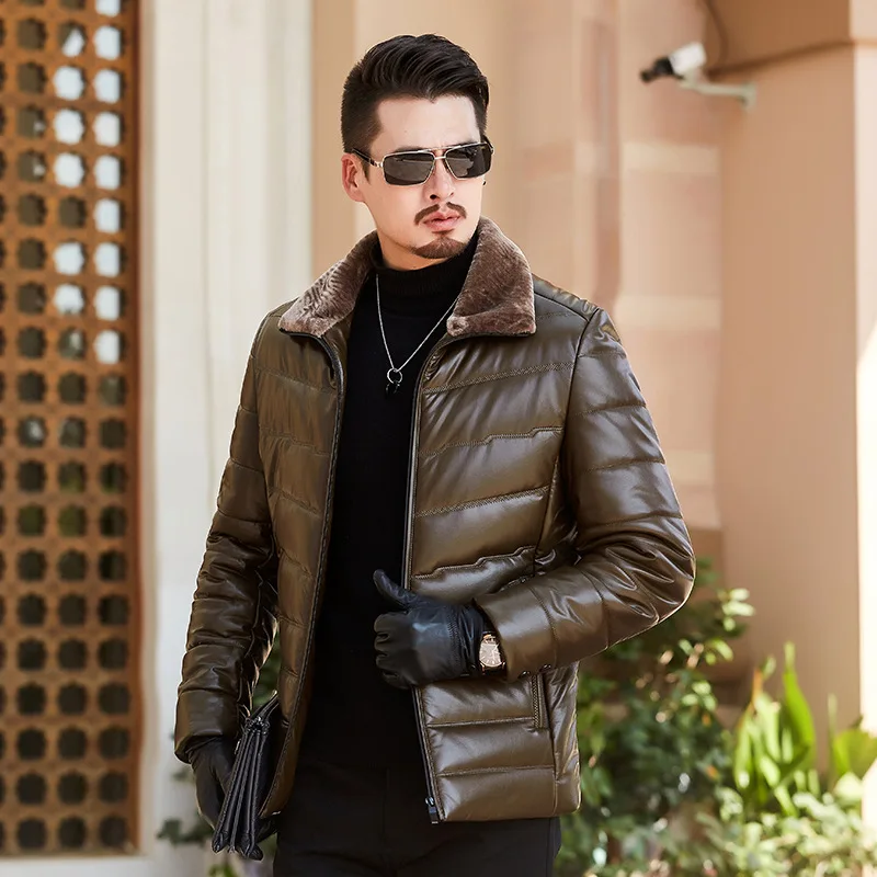 Мужская Повседневная Деловая куртка из искусственной кожи ветрозащитная теплая