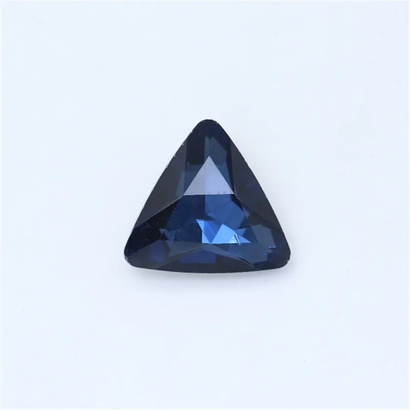 Ink-blue 8mm 10 шт. треугольные хрустальные 3D Подвески для ногтей Белые AB Стразы с серебряным острым дном голографическое искусство ногтей украшение маникюр - Цвет: Ink-blue 8mm
