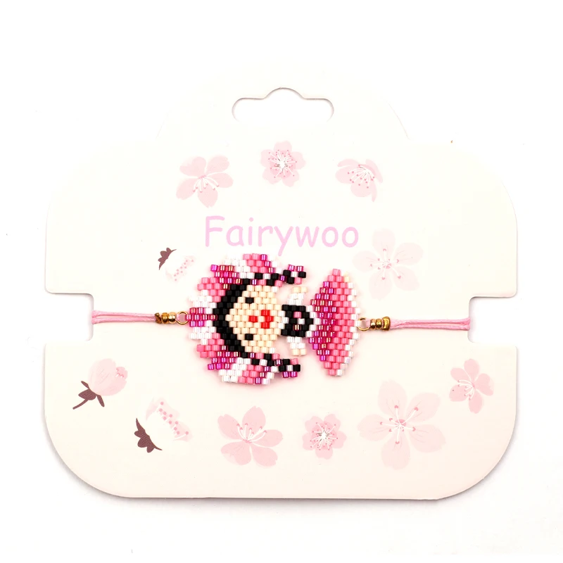 FAIRYWOO, женский браслет, милые браслеты дружбы, сглаза, браслет, регулируемые браслеты, Кошмар перед Рождеством, подарки - Окраска металла: pink