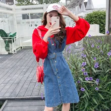 Осень и зима, стиль, корейский стиль, длинный рукав, женская, свободная, приталенная, облегающая толстовка с капюшоном, два предмета, Com