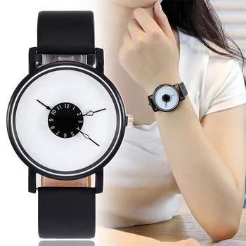 

Exquisite Womens Quartz Watch Simple Small Numbers Alloy Dial with PU Wrist Strap TY66