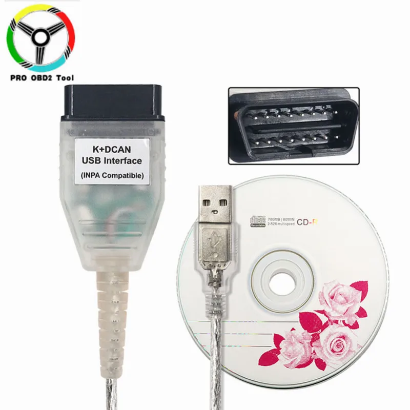Новейший для BMW INPA K+ CAN с FTDI FT232RL чип OBD2 кабель диагностический инструмент INPA K+ DCAN Поддержка K линия для BMW от 1998