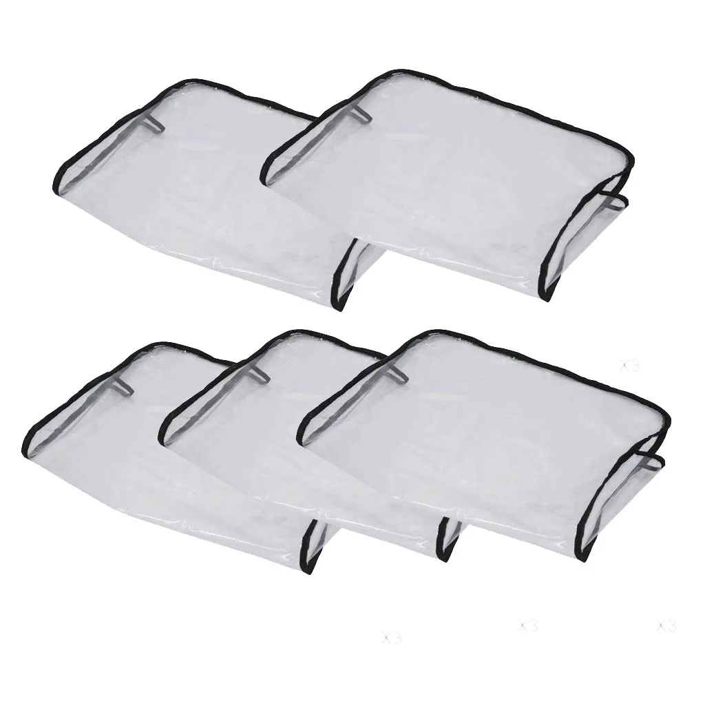 5pcs Barber Chair Back Covers Salon Spa Beauty Plastic Pvc Vinyl Cover