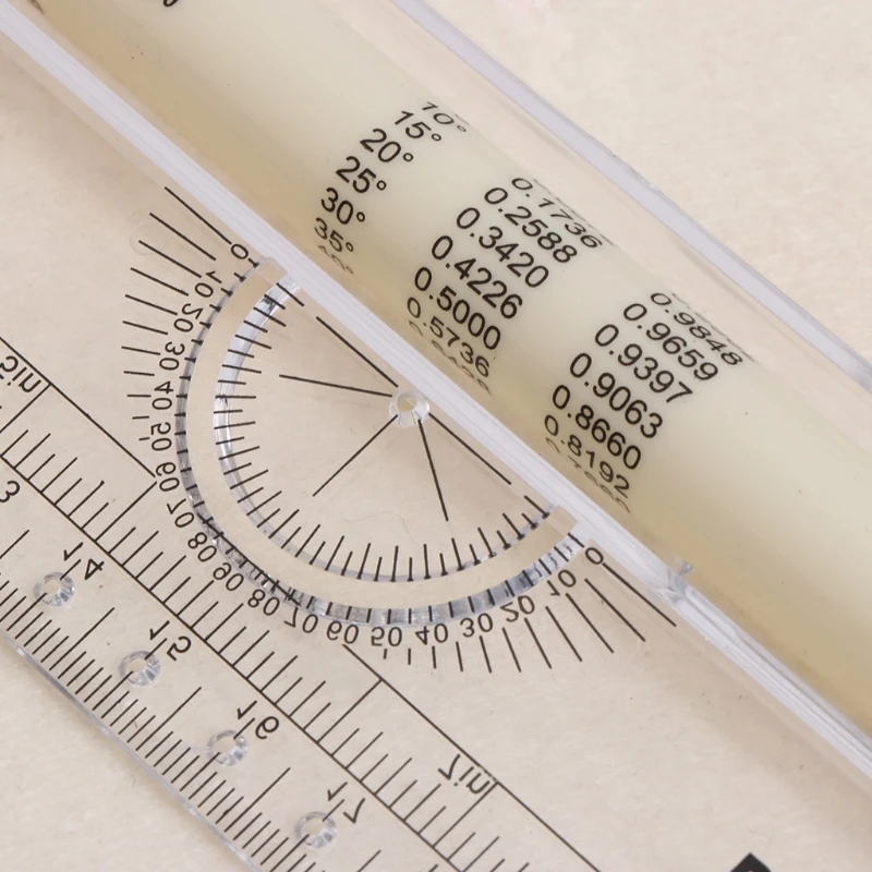 Rolling Parallel Ruler Foot Inch Metric Angle Rule Balancing Scale Multi-Purpose