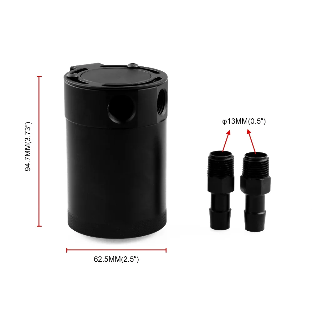 Oil Tank Can Catch Reservoir Eco-Friendly Oil Catch Racing Engine Automobile 3-Port Air-Oil Separator Kit Durable