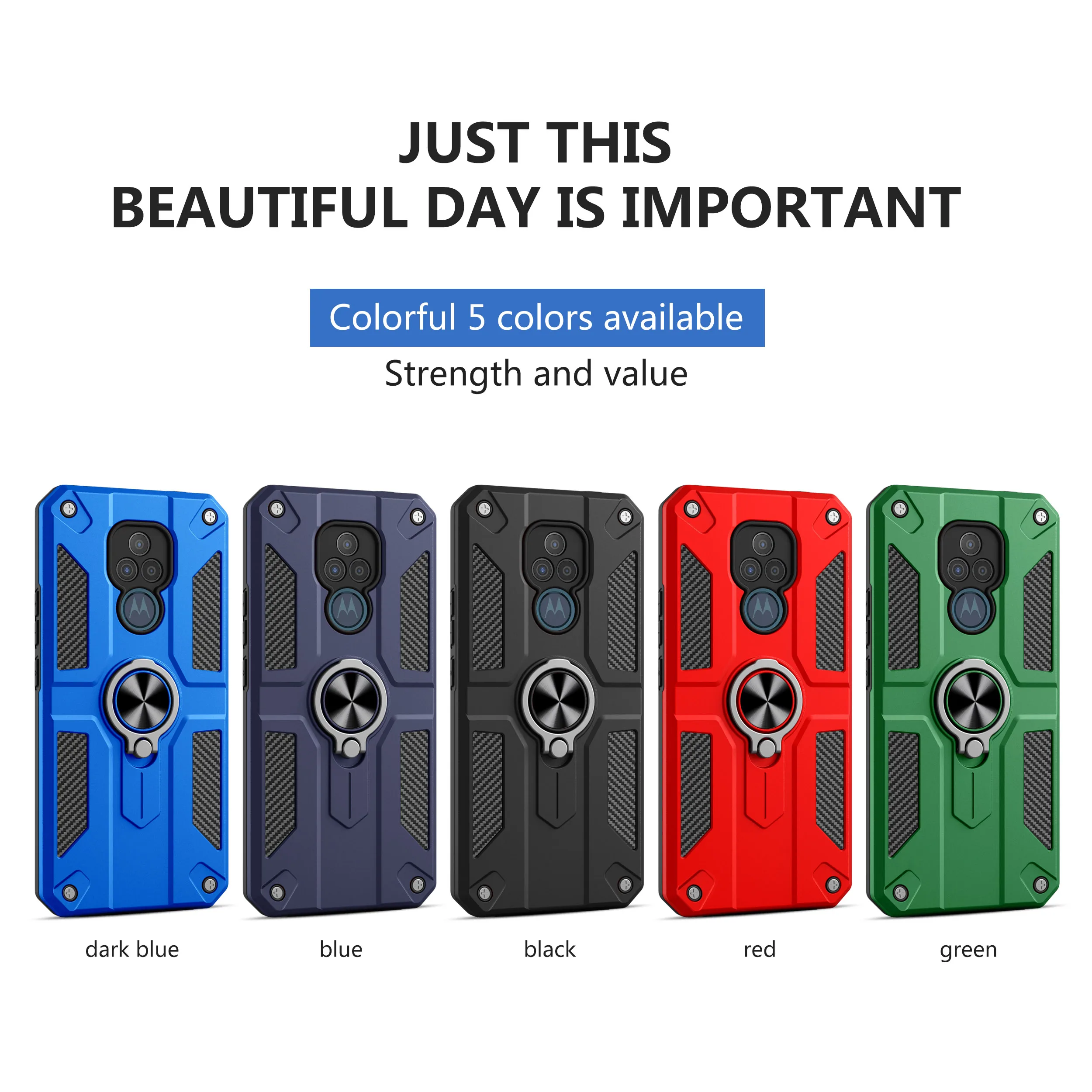 Shockproof Armor Phone Case For Motorola G PLAY G8 POWER LITE EDGES FUCSION Stand Magnetic Ring Kickstand Bumper Hard PC Cove images - 6