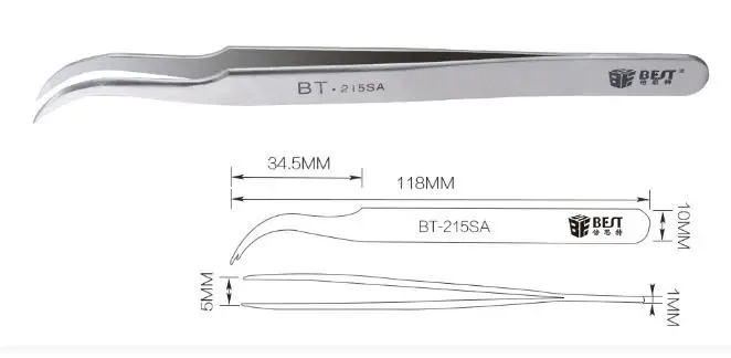 BST-212SA/214SA/213SA/215SA/211 S Набор пинцетов из нержавеющей стали, электронные щипцы, многофункциональные инструменты, ручной инструмент - Тип головки пинцета: BEST-215SA