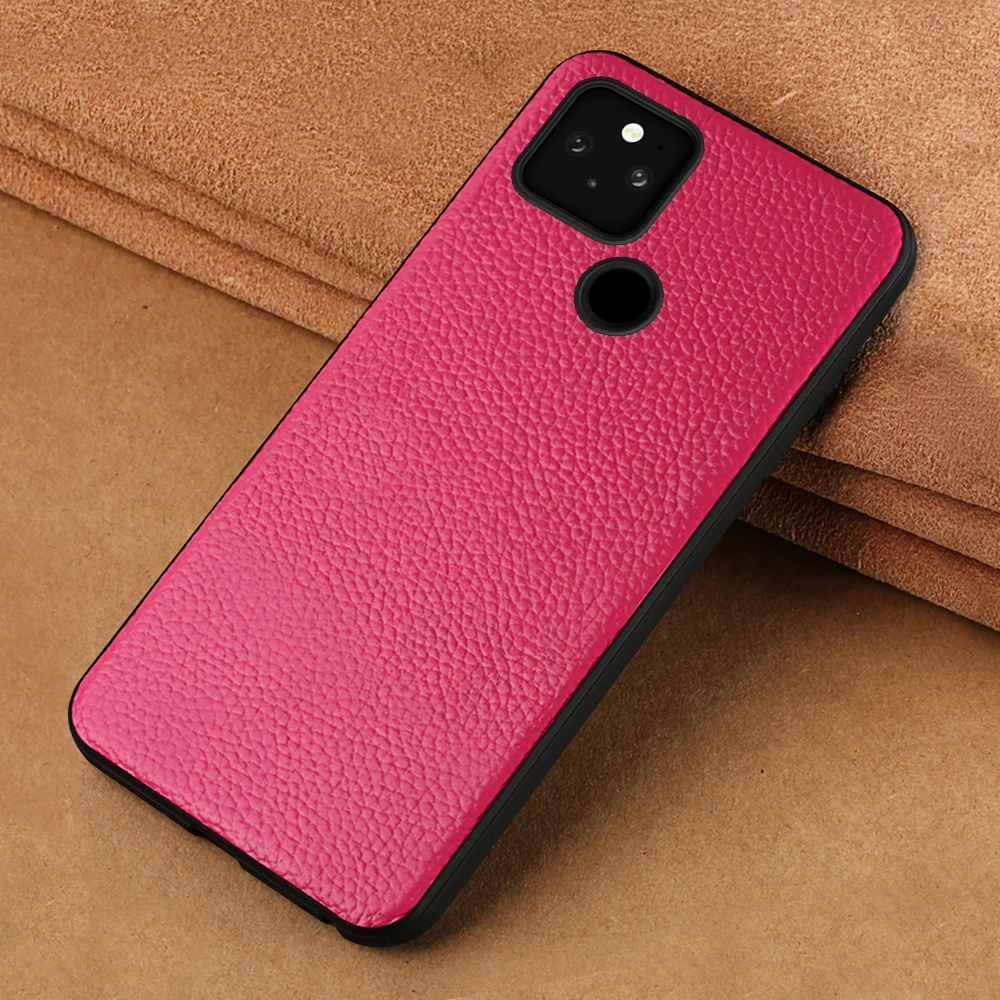 

Phone Cover Case For Google Pixel 8 7 6 Pro 6 6A 5 Pixel 4 4A Pixel 5A 5G Genuine Litchi Grain Leather 360 Full Protective Cover