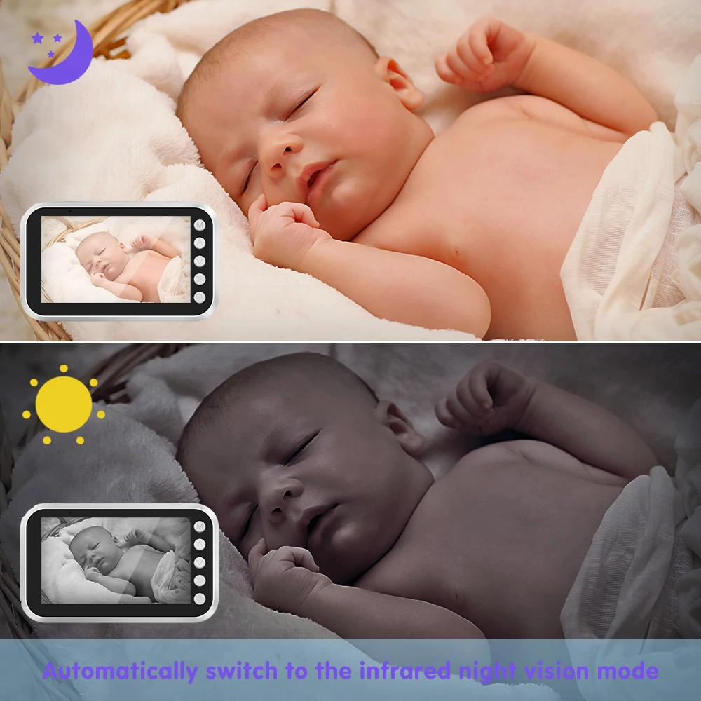 Ainhyzic обновление детская камера монитор Ночное видение 2,4 ГГц Беспроводной передачи 2-Way Talk Температура Сенсор