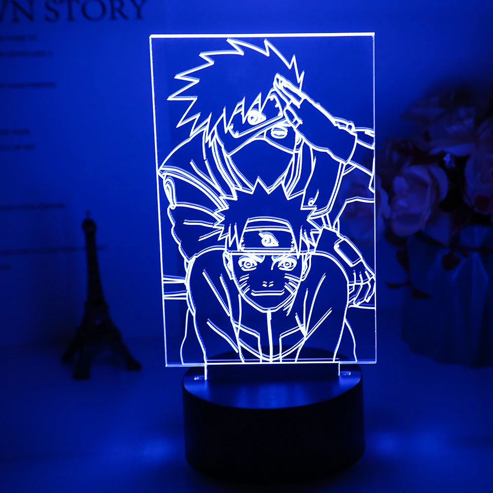 

Kids Night Light Naruto Uzumaki Naruto and Kakashi Nightlight for Room Decorative LED Night Lamp Manga Gift for Child Boys