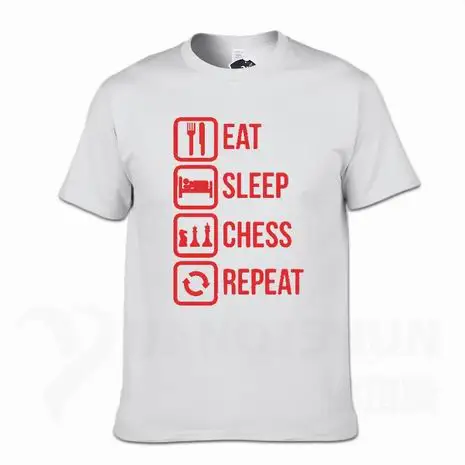 Повседневная футболка с надписью «Eat Sleep Chess Repeat», забавные мужские футболки, Подарочная хлопковая футболка с коротким рукавом, модные хлопковые топы 16 цветов