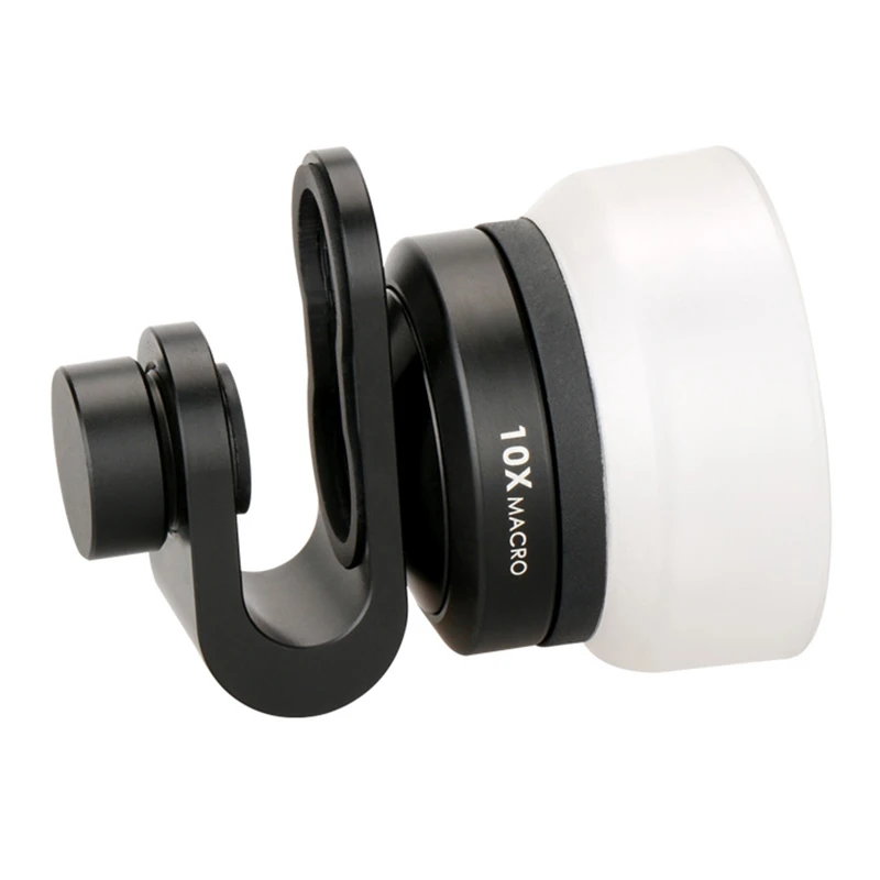 

Universal Aluminium Super 10x Macro Clip-on Cell phone Lens for iPhone 7 6 Plus Samsung Huawei Mobile Camera Lens with Lens Hood