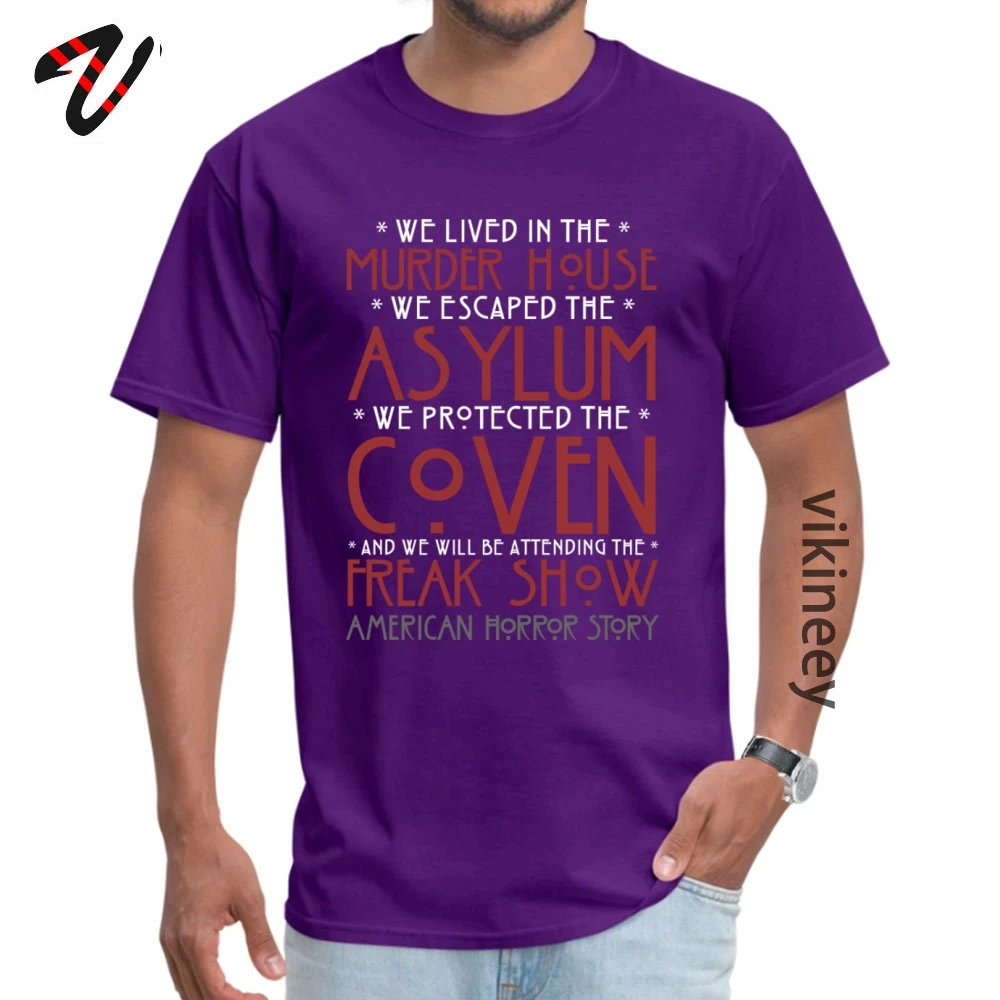 O-Neck AHS_Seasons_ 100% Cotton Men Top T-shirts Unique Short Sleeve Tops T Shirt Slim Fit Casual Tops Tees Free Shipping AHS_Seasons_5239 purple