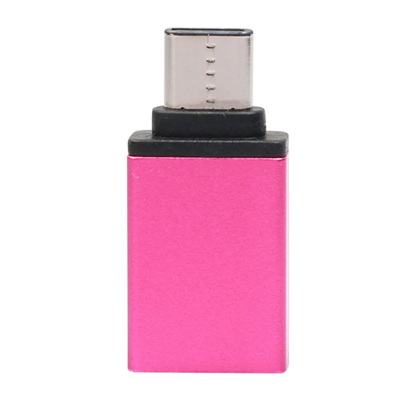 rose red Mini type-C к USB 3,0 адаптер из алюминиевого сплава OTG конвертер для всех тип-c мобильных телефонов планшетных ПК LSMK99 - Цвет: rose red
