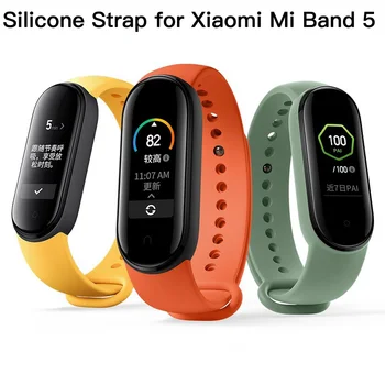 

Silicone Strap for Xiaomi Mi Band 5 Wrist Strap Miband 5 Bracelet Replacement Smart Watch band For Xiaomi Mi band 5 Strap