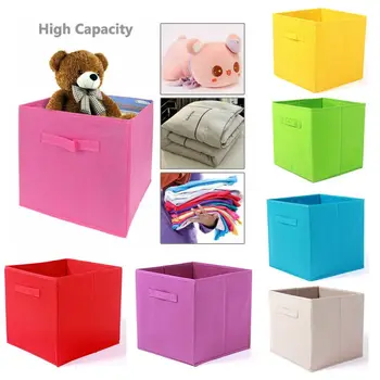 

Folding Storage Box Non-Woven Drawer Container Toys Organizers Fabric Storage Bins No Lid Home Bedroom Closet Office Nursery