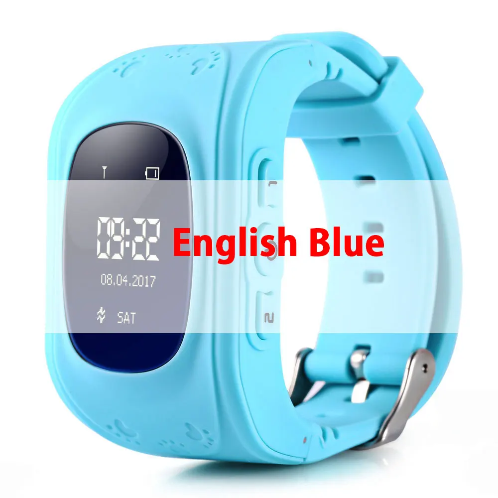 Gps Смарт Дети SOS вызова Расположение Finder детские часы Определитель местонахождения ребенка трекер анти-потеря монитор детские часы IOS и Android Q50 - Цвет: English blue