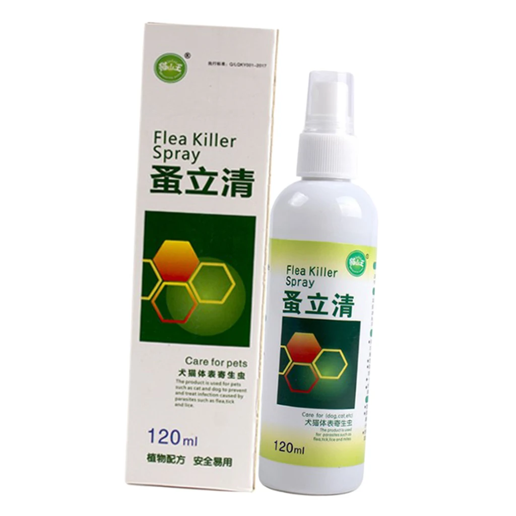 120ml Flea Killer Spray Flea Treatment for Dogs Puppy Cats Kitten