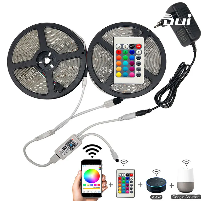 US $10.34 DUI Hot Style 5050Led Flexible Lamp DC12V5M300led44 Key RGB Remote Control Power Adapter