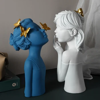 

Cute Butterfly Girl Decoration Resin Figure Sculpture Crafts Living Room Home Decoration Accessories Housewarming Wedding Gifts