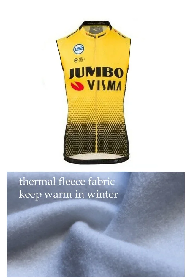 Цвет: желтый Зимний флисовый теплый JUMBO VISMA PRO TEAM жилет без рукавов для велоспорта Одежда для горного велосипеда одежда для велоспорта - Цвет: Цвет: желтый