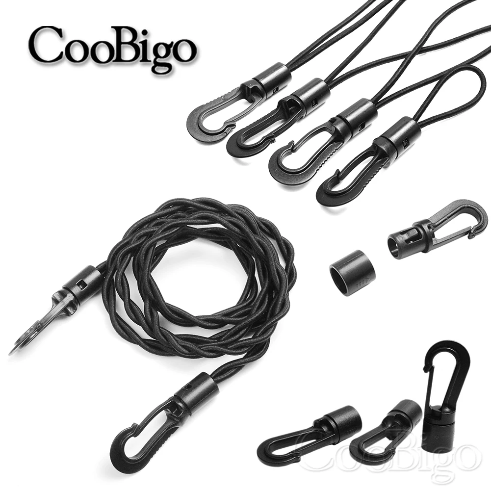 5mm 8mm Elastic Rope Hooks Bungee Shock Fastener Cord End Hanging Connector for Tying Kayak Boat Bike Tent Awning Parts 5/10pcs elastic rope hooks