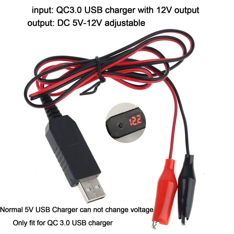 Universal QC3.0 USB to 5V 6V 8.4V 12V AA AAA 9V Battery Eliminator Can Replace 4-8pcs AA AAA Batteries Adjust Voltage Cable battery eliminator