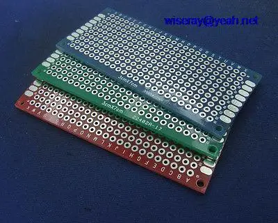 DHL/EMS 300 шт. 3 цвета 3X7 мм двухсторонняя печатная схема pcb плата программирования 2,54 мм Hole-A7