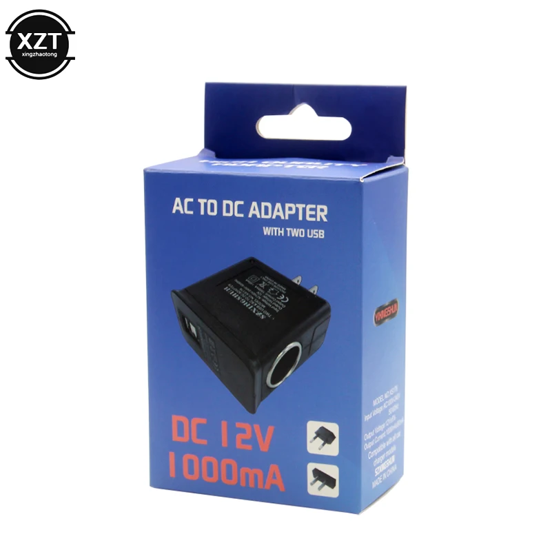 220 В до 12 В AC/DC двойной USB 1000MA автомобильный прикуриватель адаптер конвертер мини автомобильные аксессуары ЕС штекер