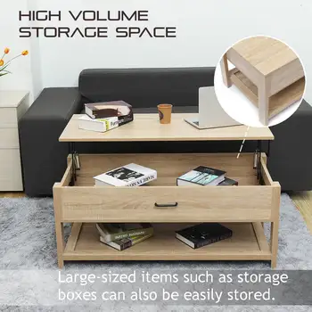 

Nordic Simple Modern Adjustable Lift Top Coffee Table Multifunctional Larger Organize Storage Space Living Room Home Furniture