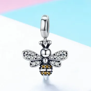 

CODEDOG 100% 925 Strerling Silver Bee Charms Fit Original 3mmBracelet Beads DIY Jewelry For Women CMC821