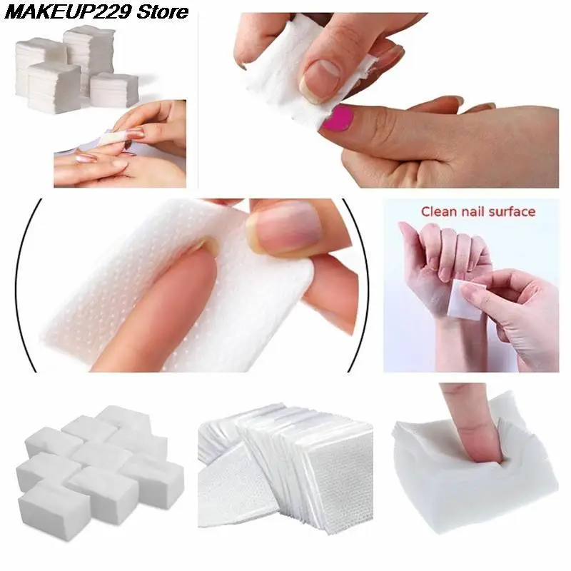100 x sem fiapos removedor de esmalte de unhas toalhetes arte gel dicas removedor limpador de manicure ferramenta