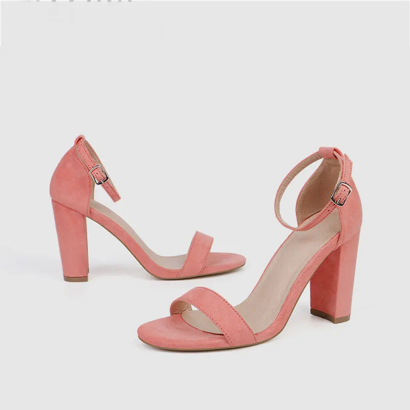 Размер 35-40, желтые женские сандалии-гладиаторы обувь на высоком квадратном каблуке с открытым носком женские туфли-лодочки с ремешком и пряжкой Летняя женская обувь для вечеринок - Цвет: pink