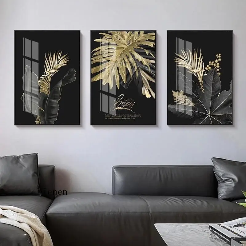 

Abstract Golden Leaf Plant Wall Art Canvas Painting Nordic Posters and Prints Wall Pictures for Living Room Modern Home Decor