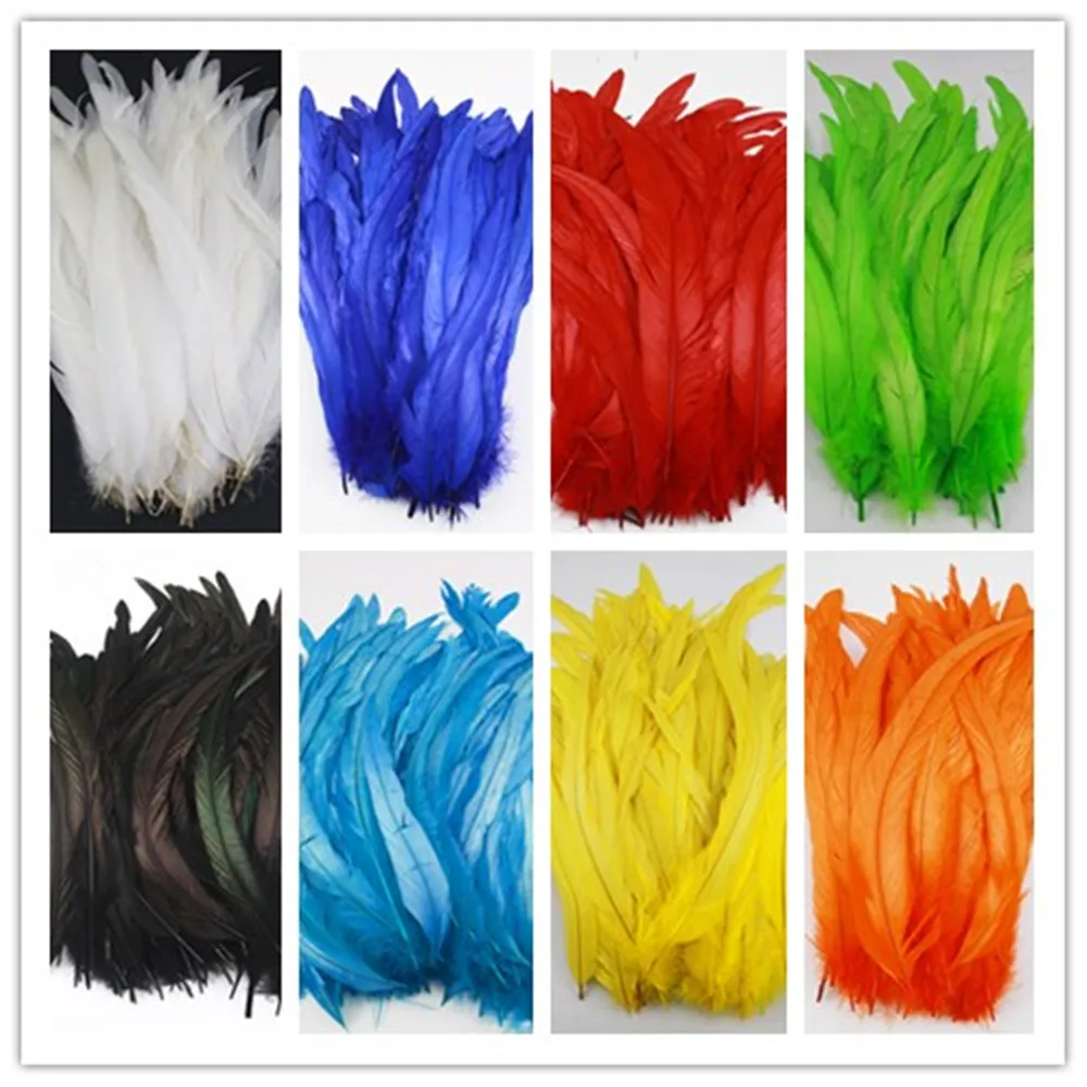 

20 color 100pcs 16"-18" Rooster Coque Tail Feathers for Crafting, Decoration, Weddng, Millinery Supply, Fly Tying, DIY Feather D