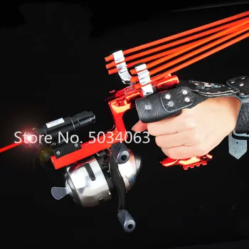 

New laser shooting fish slingshot high density fishing darts precision elastic fishing reel one bow outdoor hunting catapult set